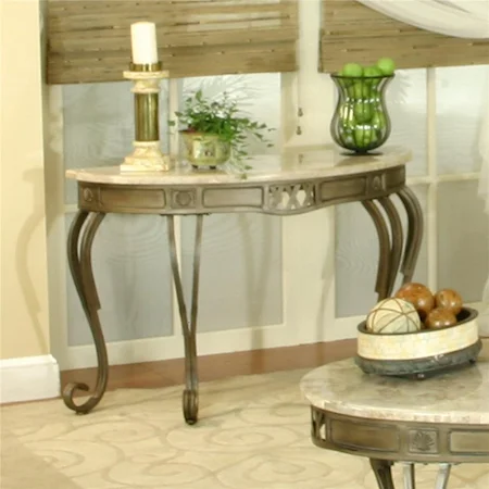 Half Moon Glacier Sand Marble/Brushed Sage Sofa Table